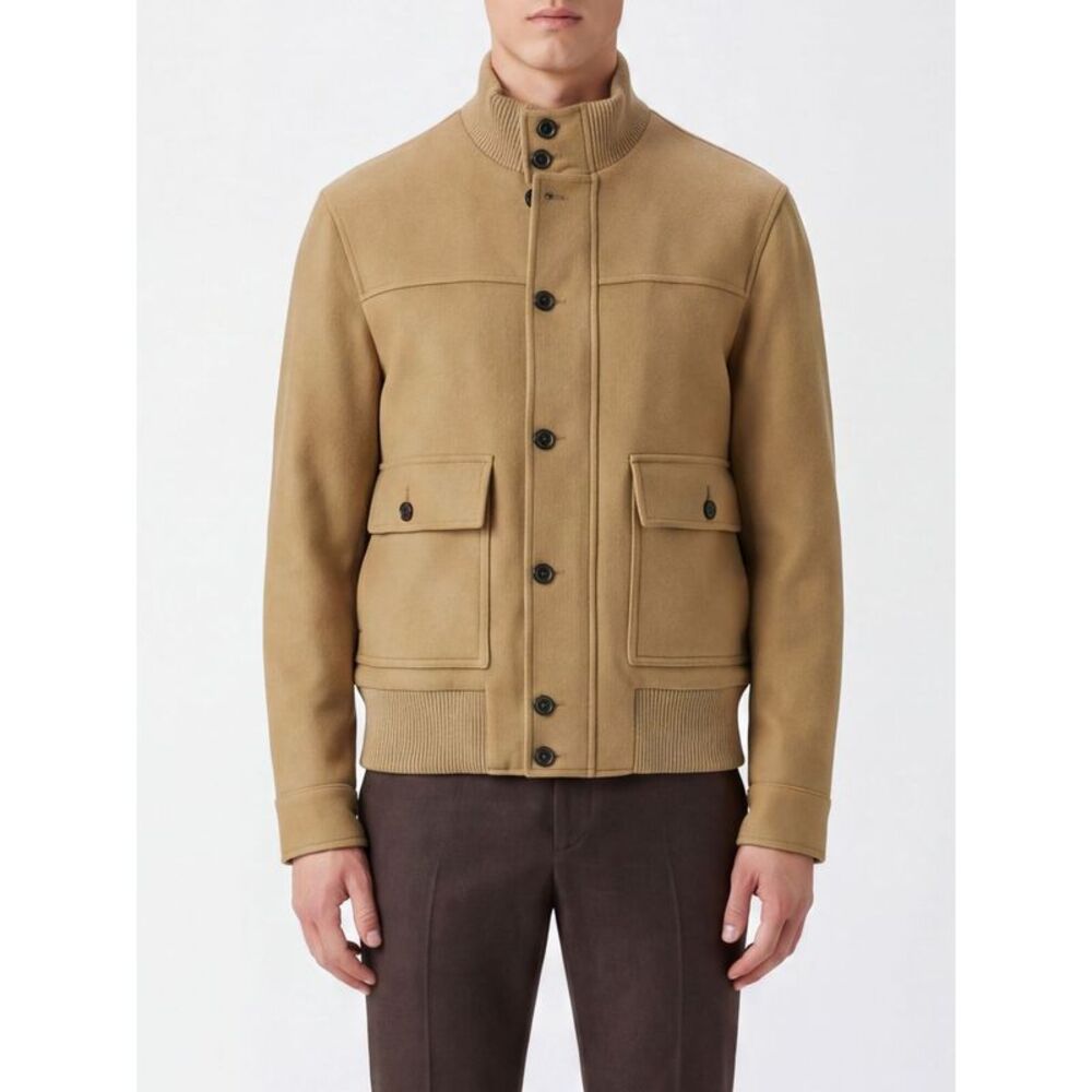 Lardini Men Wool And Cashmere Blend Bomber Jacket Lardini With A High Collar